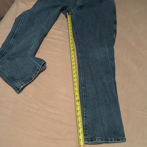 WRANGLER 47 REGULAR FIT ADVANCED COMFORT LEATHER TAG MENS SIZE 36x32 BLUE JEANS - Picture 9 of 9